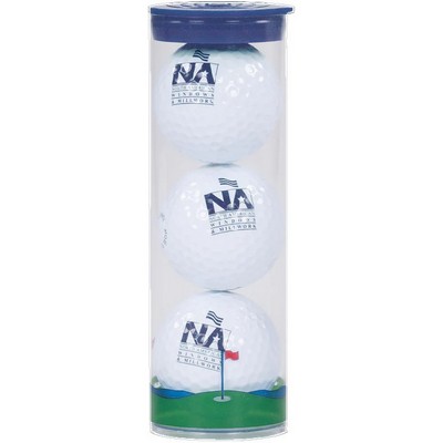 3 Ball Clear Tube with Bridgestone Golf Balls