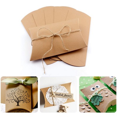6.3×3.7" Gift Pilllow Box with Jute Twine