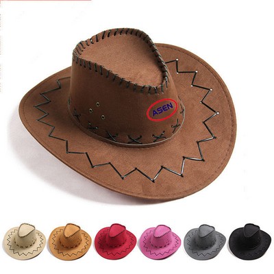 Western Faux Felt Cowboy Hat