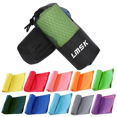 Microfiber Cooling Sports Towel with Carrying Pouch