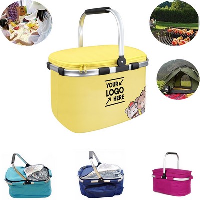 Insulated Picnic Cooler Bag w/Aluminum Handle