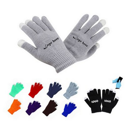 Knitted Texting Gloves With Touch Fingers