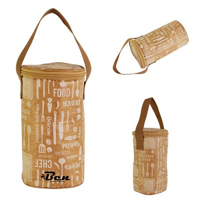 Tyvek Cylindrical Insulated Lunch Bag