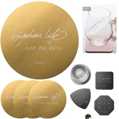 Smooth Super Thin Stainless Steel Coasters