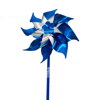 6" Silver Blue Mylar Pinwheel for Child