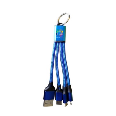 Multi 3" 1 Charging Cable with Key Chain