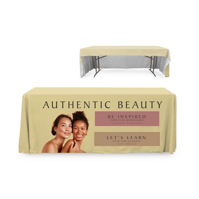 6' PolyPoplin™ 3 Sided Table Cover w/Full Cloth Dye Sublimation