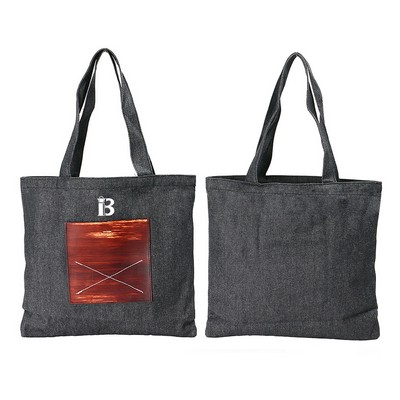Denim Tote Bag w/ Front Pocket