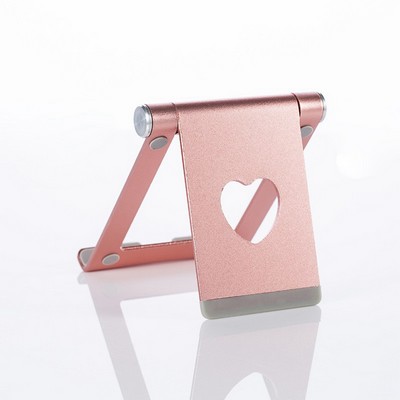 Compact Aluminum Alloy Phone Stand - Triangular Mechanics for Secure Grip