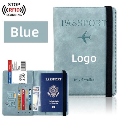RFID Blocking Leather Travel Passport Wallet