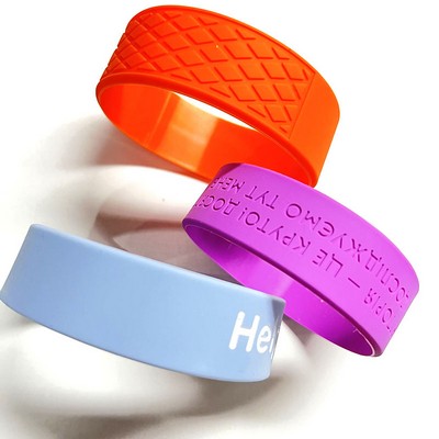 3/4'' Debossed Printed Silicone Wristband