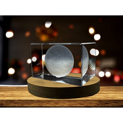 Uranus 3D Engraved Crystal Trophy Award w/LED Base