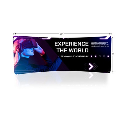 20' X 90" H Curved Single Sided Fabric Back Wall Display(Frame+Fabric)