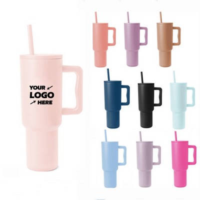 40 Oz Tumbler With Handle and Straw