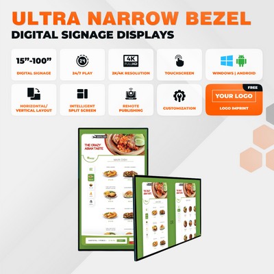 32" - Narrow Bezel Digital Signage w/o front glass Windows OS