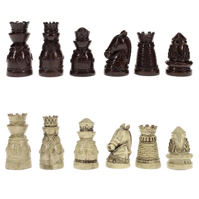 Handpainted Polystone Medieval Themed Chess Pieces, 2.5" King