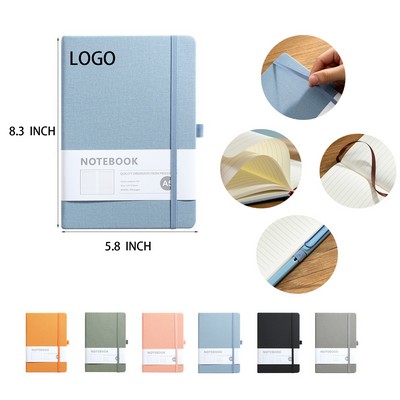 A5 hardcover PU leather notebook with pen holder