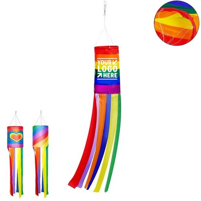 LGBTQ Pride 40" Rainbow Column Windsock Flag