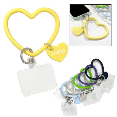 Heart Loop Silicone Phone Bracelet Strap With Key Chain