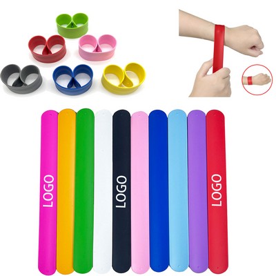 Silicone Rainbow Slap Bracelets Party Wrist Strap