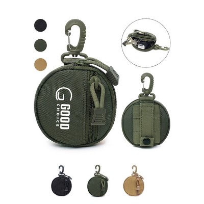 Portable Tactical Round Wallet with Carabiner