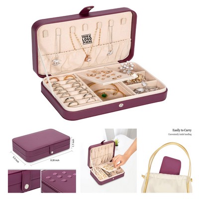 PU Leather Travel Jewelry Organizer Case