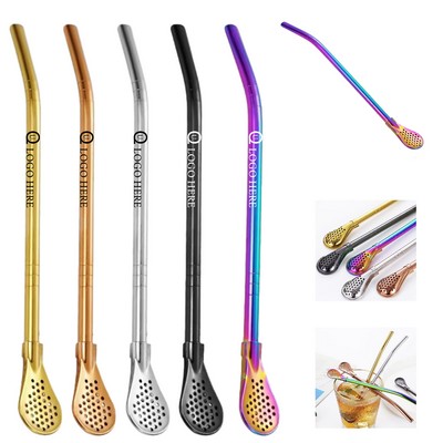 Stainless Steel Straw Spoon