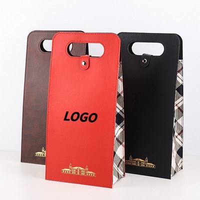 High-Grade Leather Wine Gift Bag