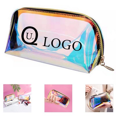 Holographic Half Round Cosmetic Bag