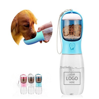 19 Oz. Pet Drinking Bottle w/Food Compartment