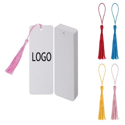 5.9" x 2" Paper Bookmark w/ Tassel