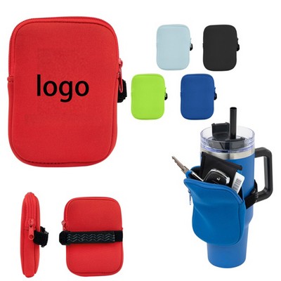 Custom Neoprene Zippered Water Bottle Pouch Bag