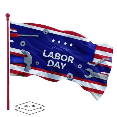 Double-Sided Dye Sublimation 2-Layer 6' x 3' Flag