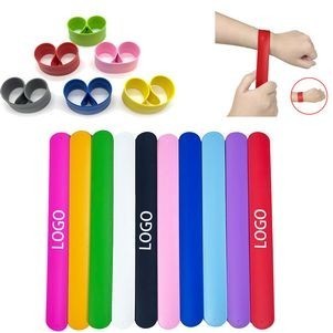 Silicone Rainbow Slap Bracelets Party Wrist Strap