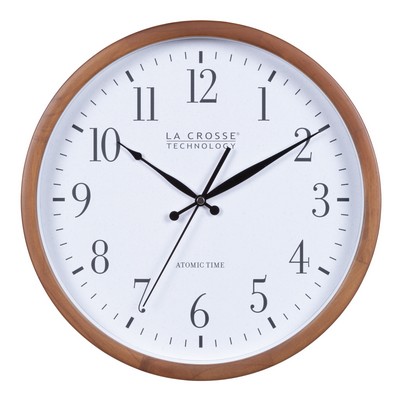 12.8" Wooden Atomic Analog Wall Clock - Walnut