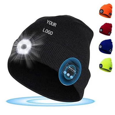 USB Rechargeable Beanie Hat with LED Light