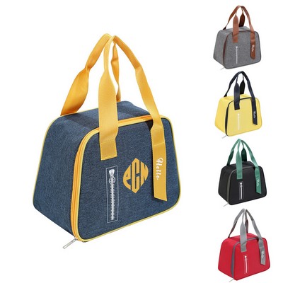 Insulated 300D Oxford Color Block Lunch Bag 6 Can Capacity