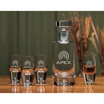 Deluxe Cylinder Decanter 3 Piece Set