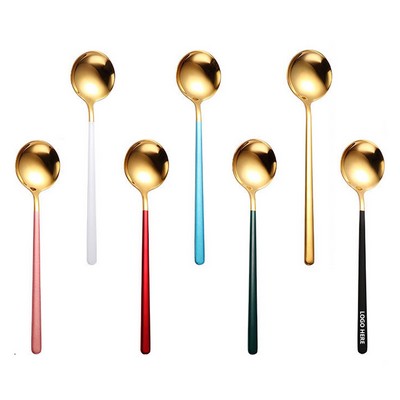 7.67" Dual Color Golden Spoon w/Round Head