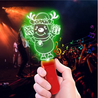 Reindeer Glow Stick Christmas Glow Sign Handheld Light Up Stick - Green Light