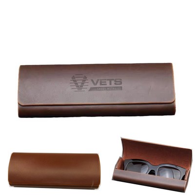 Retro PU Leather Hard Shell Eyewear Case
