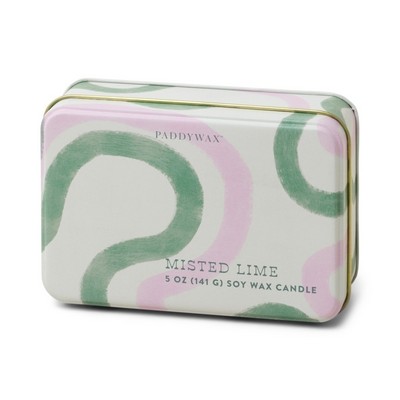 Everyday Tins 5 Oz Pink & Green Squiggle Line - Misted Lime