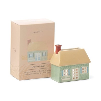 Ceramic Incense & Tea Light Holder English Cottage, Green - Palo Santo
