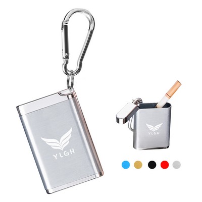 Square Portable Alloy Ashtray With Carabiner