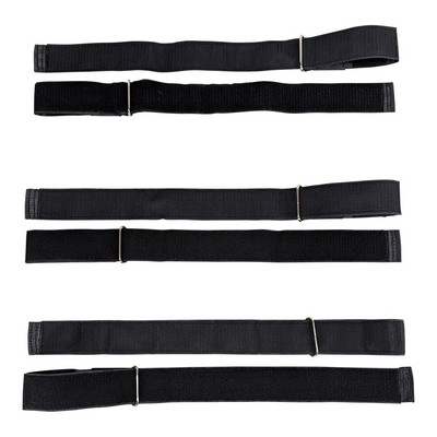 Premium Hook & Loop Spine Board Straps with Metal Ends, Black (Set of 3)