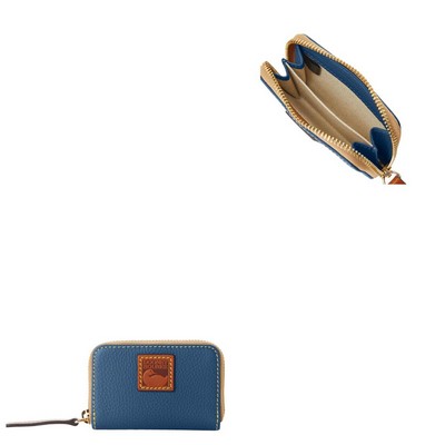Dooney & Bourke Pebble Grain Zip Around Credit Card Case - Blue Jeans