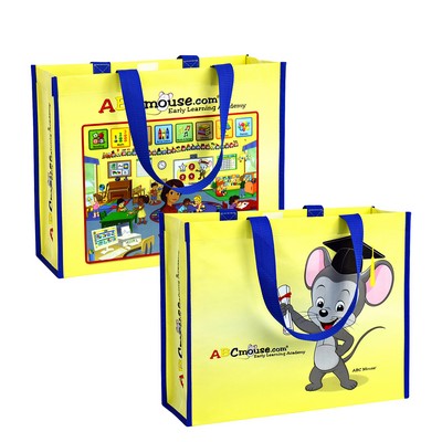 145g Full-Color Laminated RPET Custom Tote Bag (16"x13"x6")