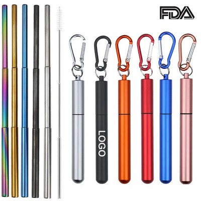 Stainless Steel Telescopic Straw Set