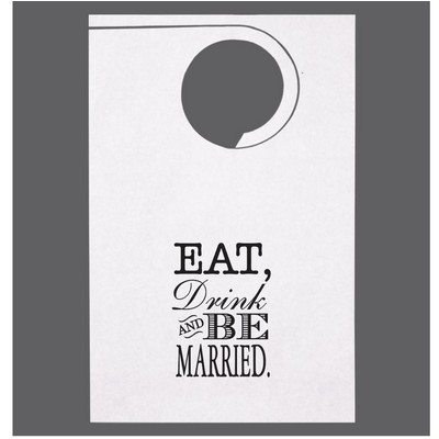 Stock "Eat, Drink & Be Married" Design #3 Poly Backed Paper Bibs w/Ties Minimum 25 bibs