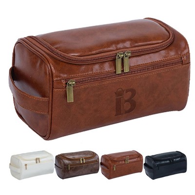 Portable PU Leather Makeup Bag